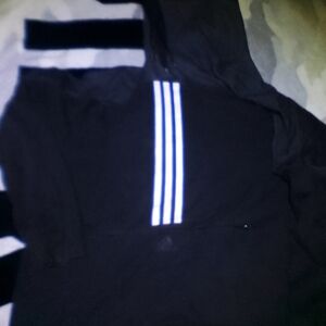 Adidas Thin Hooded Top With Front Zippered Kangaroo Pocket